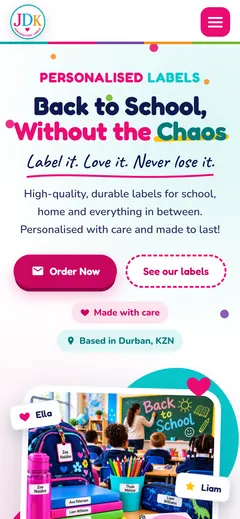 JDK Labelling Solutions mobile website design by Squirrel Media