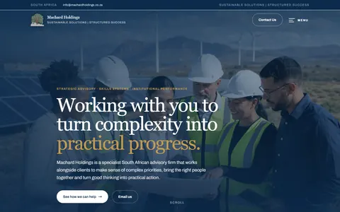 Machard Holdings website design by Squirrel Media – strategic advisory firm in South Africa