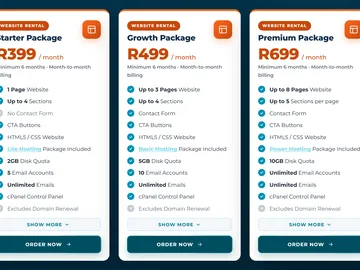 Rent a website in Durban – website rental packages from R399 per month