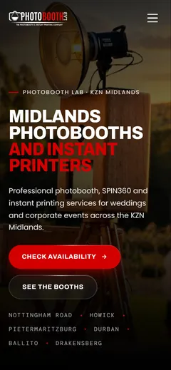 Midlands Photobooths mobile website design by Squirrel Media